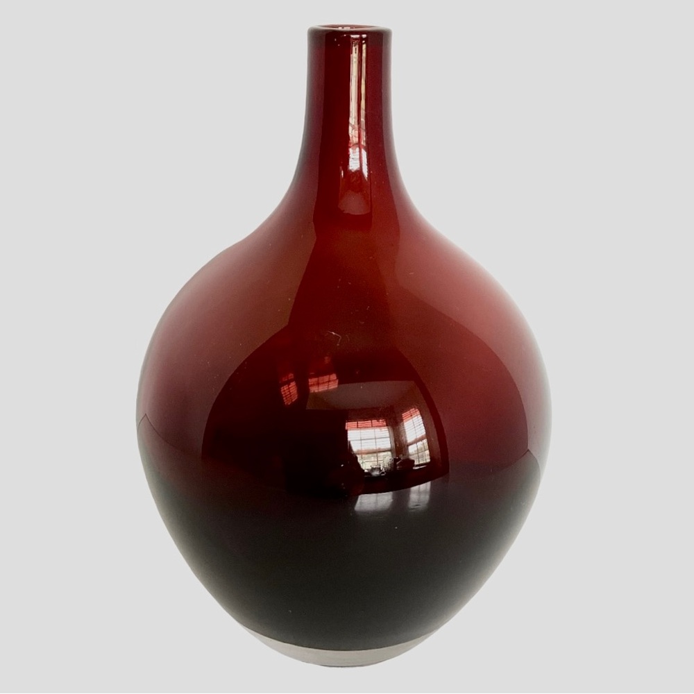 IKEA Salong Ruby Red Bud Vase By Johanna Jelinek Hand Blown Heavy Art Glass